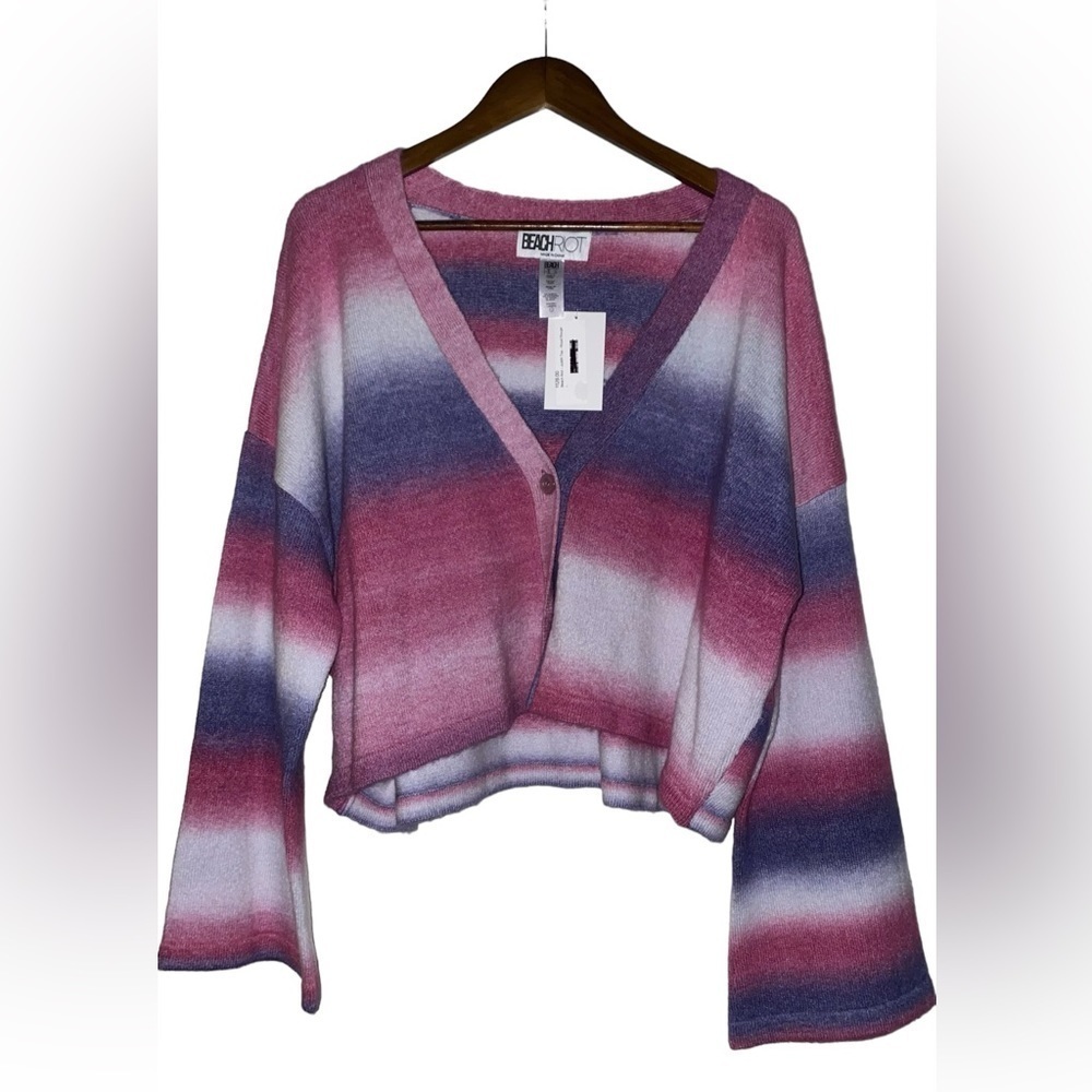 Beach Riot Judith Top Cardigan Sweater‎ Royal Rouge Resort Women L NEW